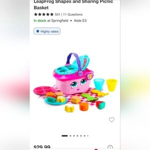 New In Bag! Leap Frog Picnic Shape Sorter